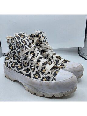 Converse Chuck Taylor All Star Lugged Women Size 7.5 Leopard High Top Shoes